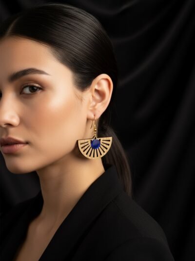 boucles oreille sensu chene bleu femme