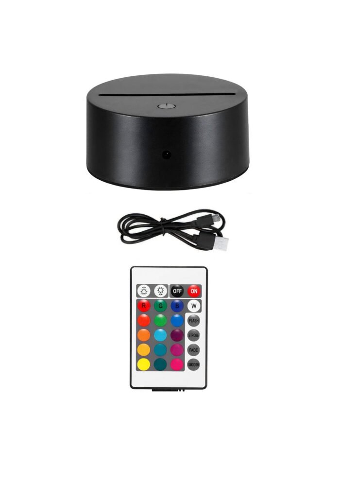base lampe led telecommande cable usb